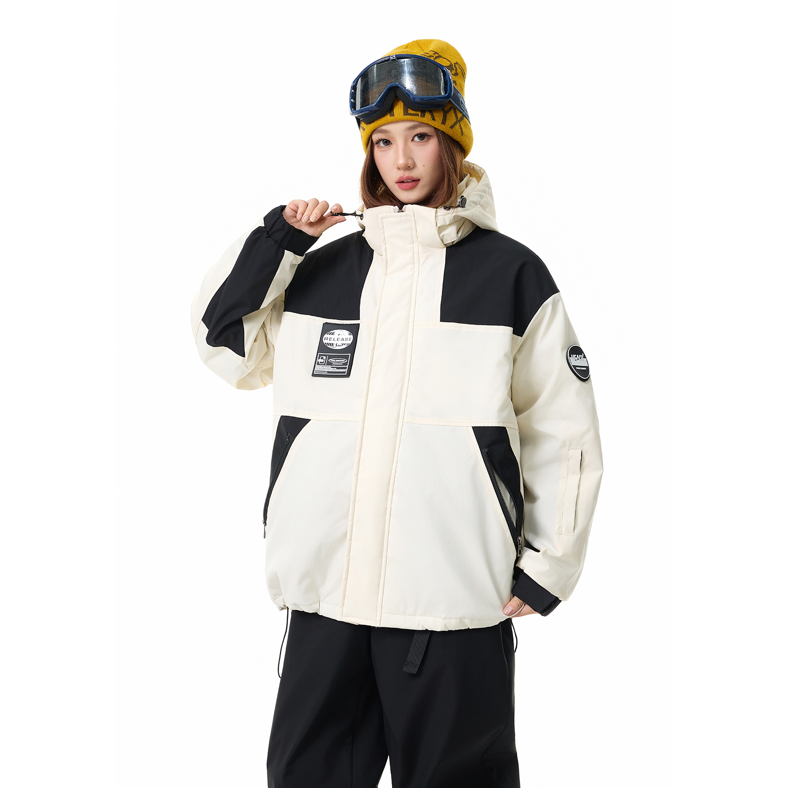 EASLADY M35 ホワイトのスノージャケットディテール